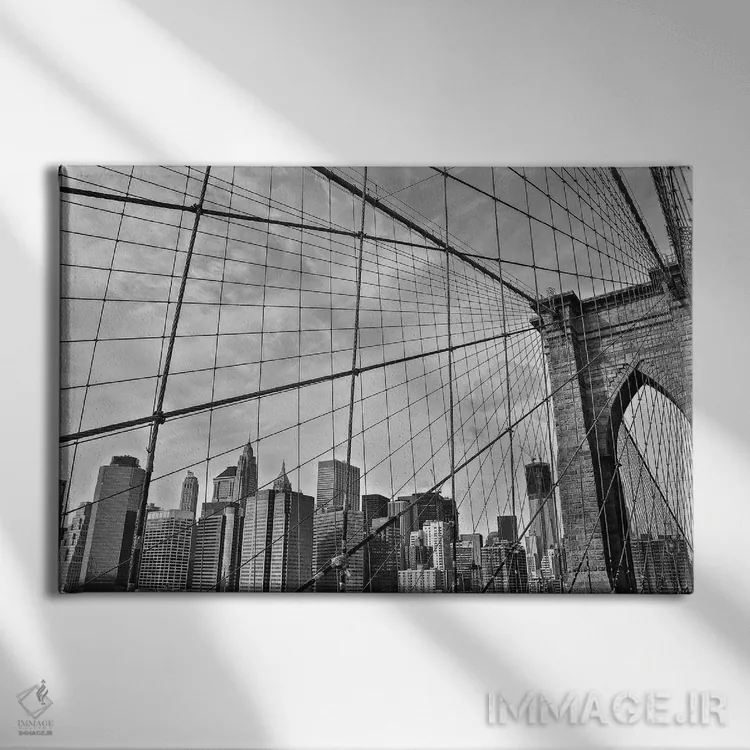 تابلو پل بروکلین اثر عکاسی بیل کارسون - نمای روبهرو روی دیوار