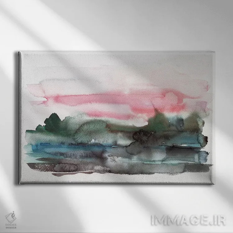 تابلو در کنار دریاچه اثر آلبینا براتچِوا - نمای روبهرو روی دیوار