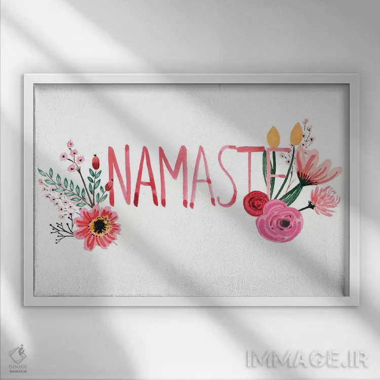 تابلو ناماسته (درود هندی) اثر آلبینا براتچِوا - نمای قابدار سفید