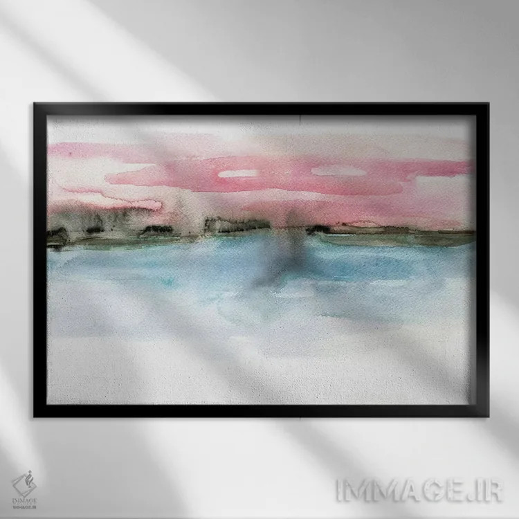 تابلو خط ساحلی اثر آلبینا براتچِوا - نمای قابدار مشکی