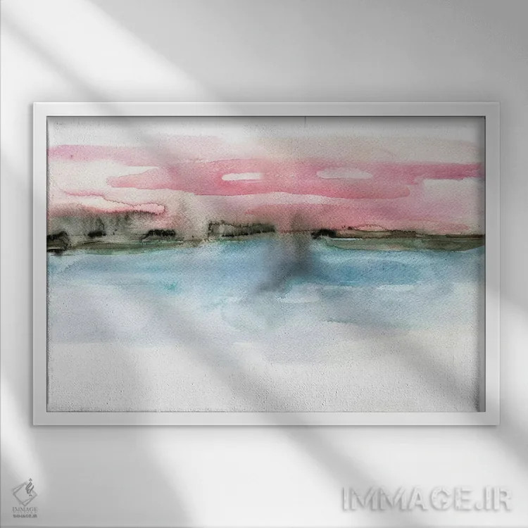 تابلو خط ساحلی اثر آلبینا براتچِوا - نمای قابدار سفید