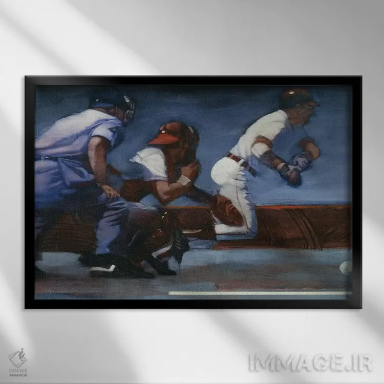 تابلو بیسبال II اثر بروس باور - نمای قابدار مشکی