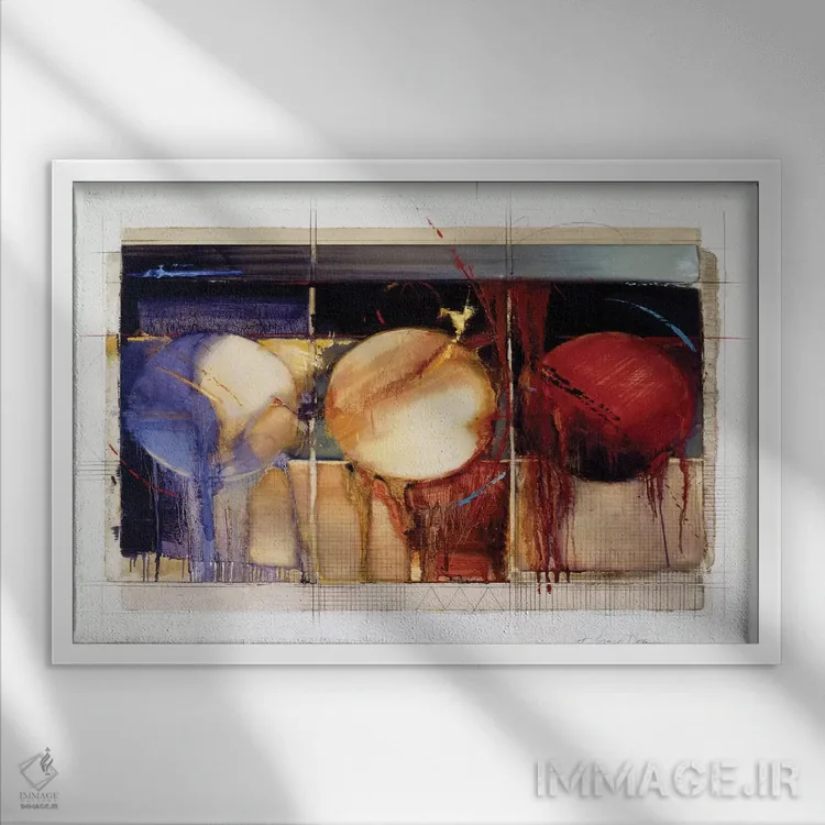 تابلو انتزاعی XI اثر بروس باور - نمای قابدار سفید