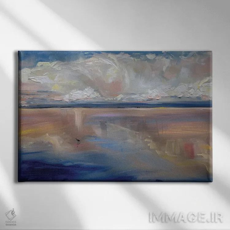 تابلو منظرهای از دریاچه اثر برایدی اوبرایان - نمای روبهرو روی دیوار