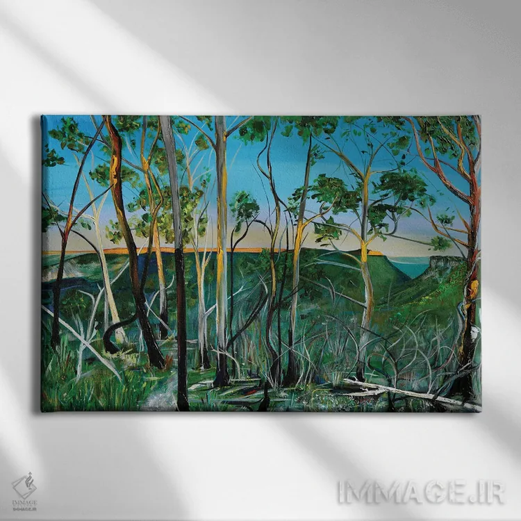 تابلو و درختان رقصیدند اثر برایدی اوبرایان - نمای روبهرو روی دیوار