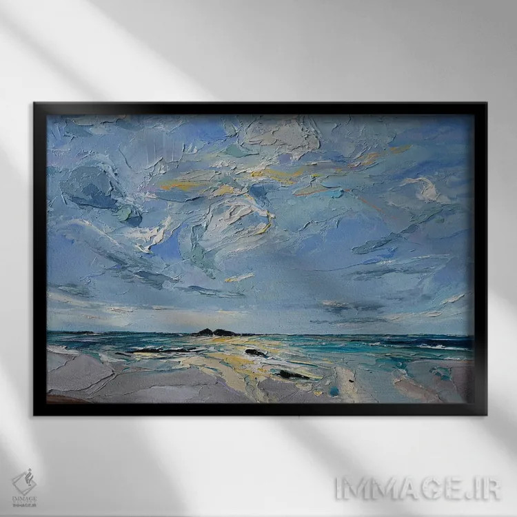 تابلو سنگهای سیاه خلیج مرموز اثر برایدی اوبرایان - نمای قابدار مشکی