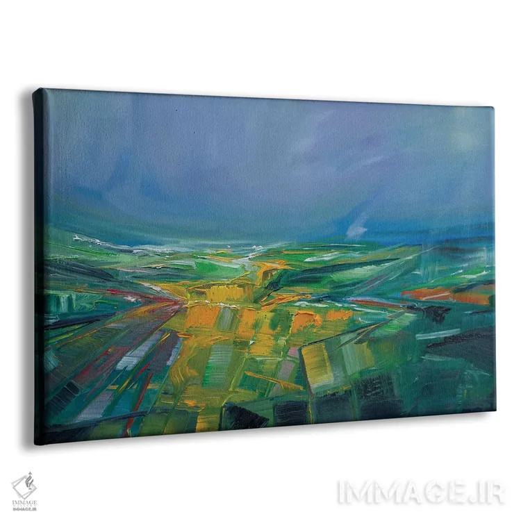 تابلو مزرعهٔ کانولا از نقطهٔ دید اثر برایدی اوبرایان - نمای پرسپکتیو محصول