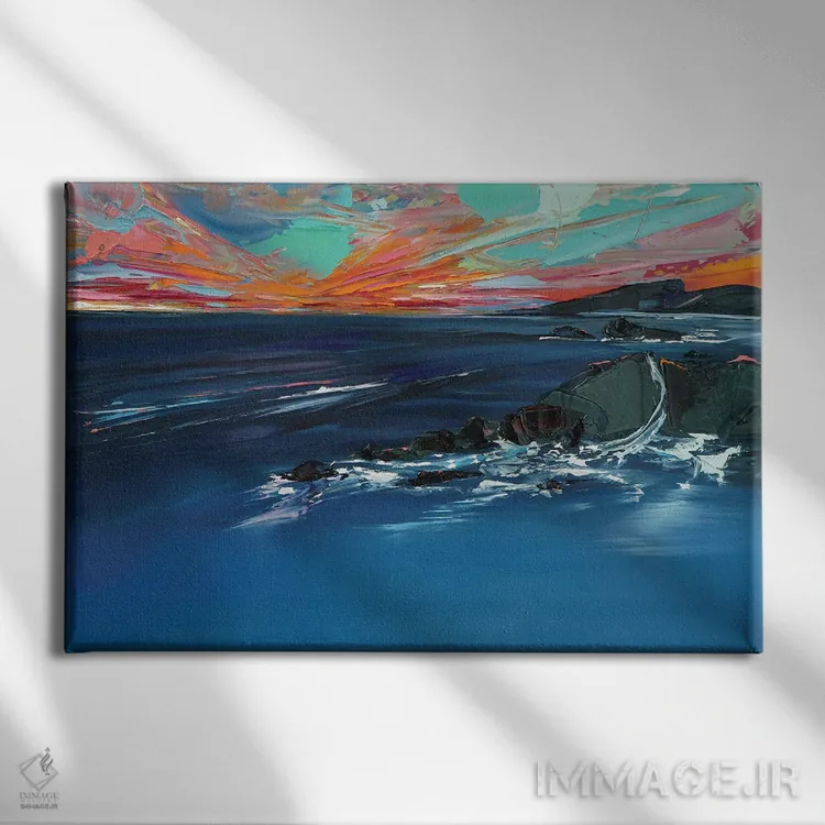 تابلو غروب در خلیج کولز اثر برایدی اوبرایان - نمای روبهرو روی دیوار