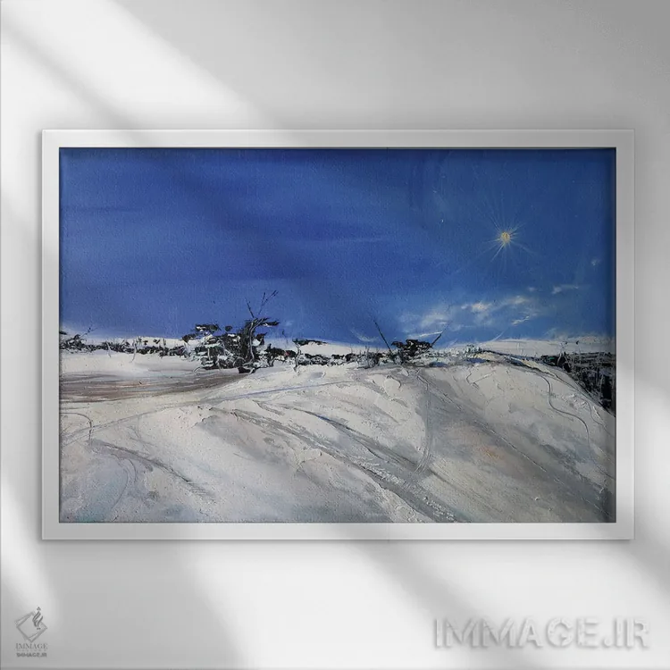تابلو قایقسواری در آسمان صاف اثر برایدی اوبرایان - نمای قابدار سفید