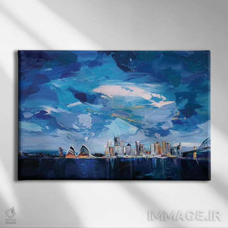 تابلو آسمانهای گردهمآمده اثر برایدی اوبرایان - نمای روبهرو روی دیوار