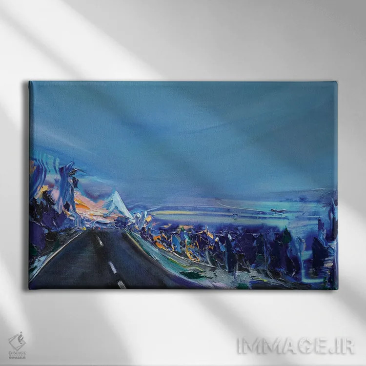 تابلو دیشب خواب اسپن را دیدم (شهر آمریکا) اثر برایدی اوبرایان - نمای روبهرو روی دیوار
