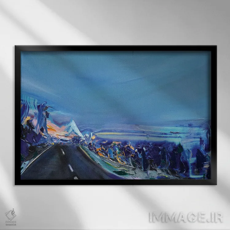 تابلو دیشب خواب اسپن را دیدم (شهر آمریکا) اثر برایدی اوبرایان - نمای قابدار مشکی