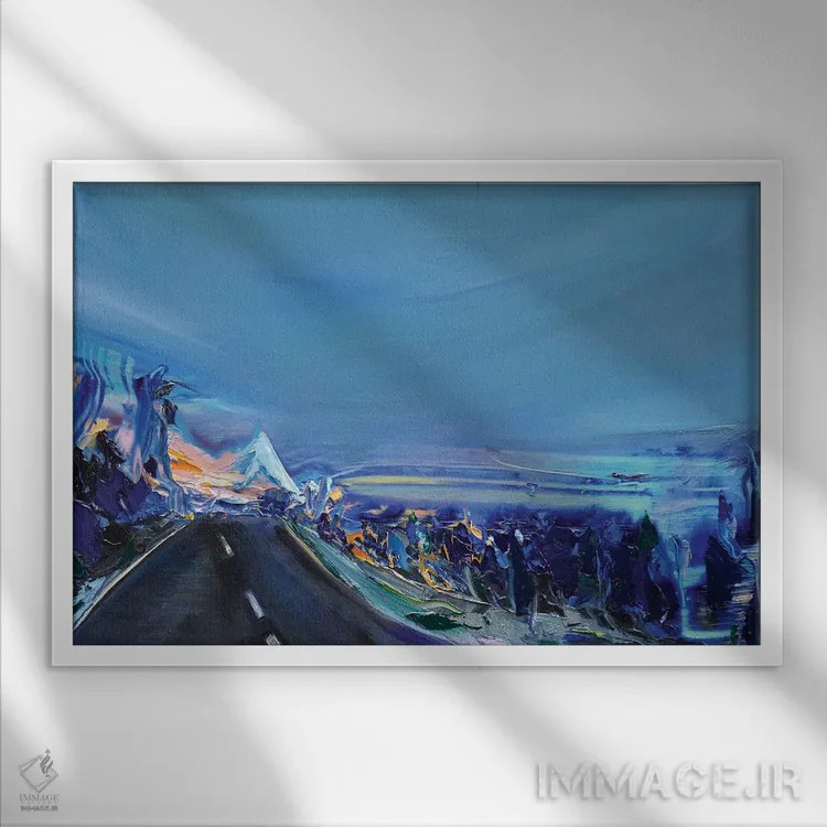 تابلو دیشب خواب اسپن را دیدم (شهر آمریکا) اثر برایدی اوبرایان - نمای قابدار سفید
