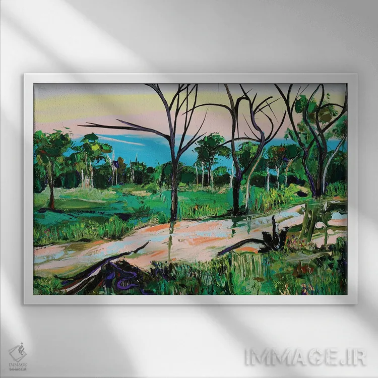 تابلو سفر صبحگاهی اثر برایدی اوبرایان - نمای قابدار سفید