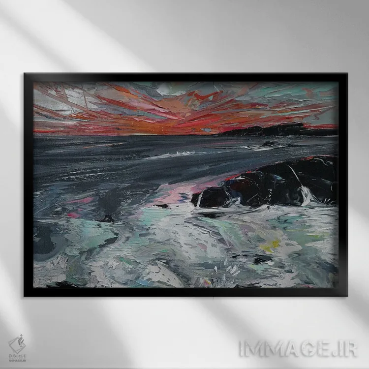 تابلو شبهنگام در ساحل شرقی اثر برایدی اوبرایان - نمای قابدار مشکی