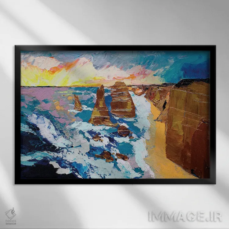 تابلو حواریون بایت (منظره ساحلی) اثر برایدی اوبرایان - نمای قابدار مشکی