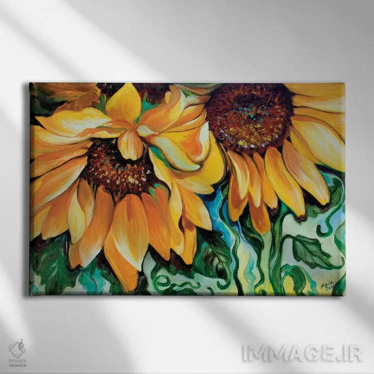 تابلو رقص آفتابگردان اثر مارسیا بالدویین - نمای روبهرو روی دیوار
