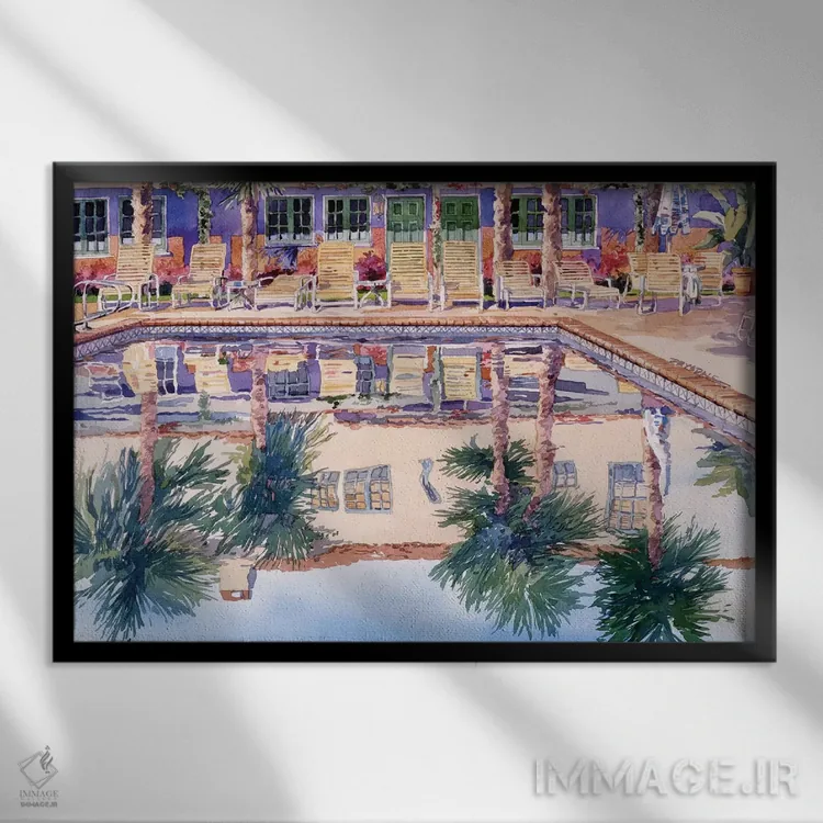 تابلو استخر باحال اثر بیل درایزدیل - نمای قابدار مشکی