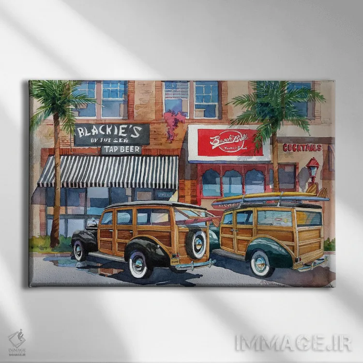 تابلو بازگشت به بلکیز (نام خاص/ساحل) اثر بیل درایزدیل - نمای روبهرو روی دیوار