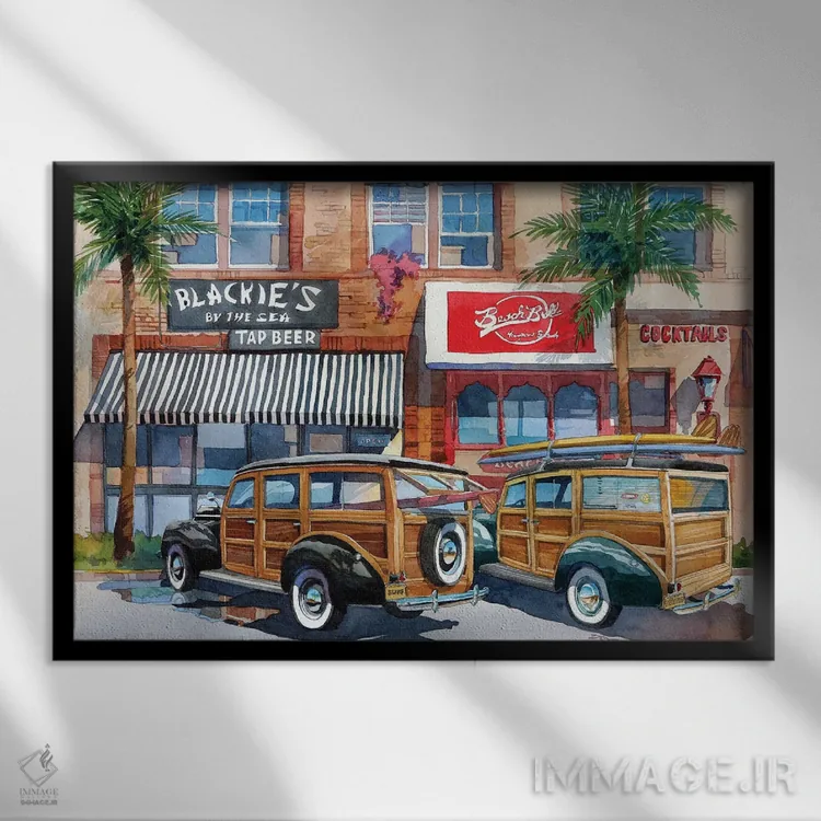 تابلو بازگشت به بلکیز (نام خاص/ساحل) اثر بیل درایزدیل - نمای قابدار مشکی