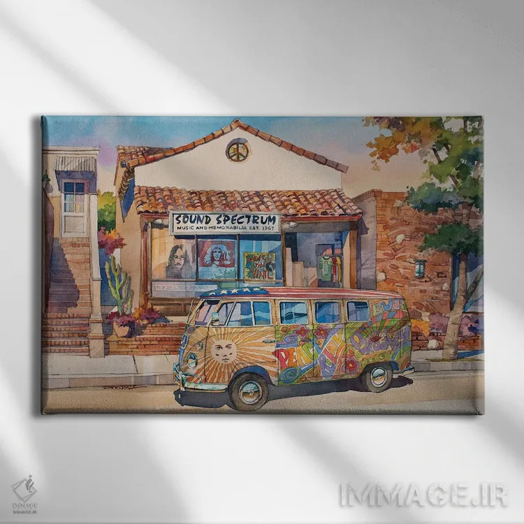 تابلو اتوبوس عشق اثر بیل درایزدیل - نمای روبهرو روی دیوار