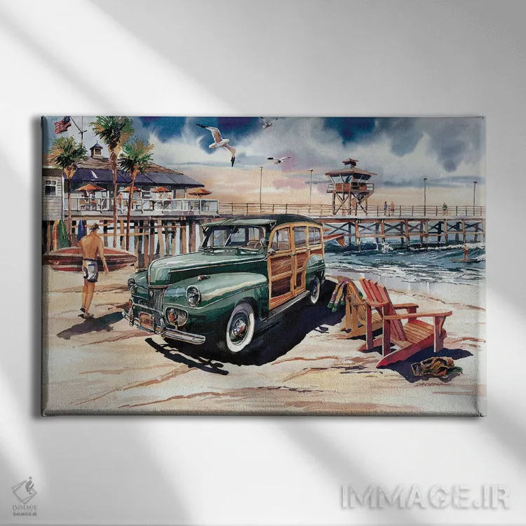 تابلو وودی در بهشت (خودرو) اثر بیل درایزدیل - نمای روبهرو روی دیوار