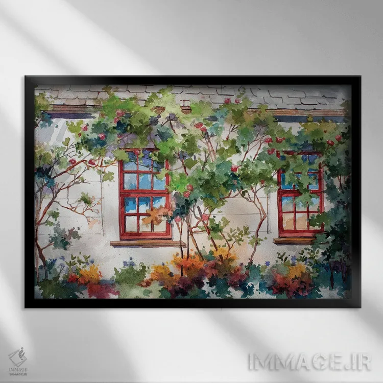 تابلو چایخانهٔ ایرلندی اثر بیل درایزدیل - نمای قابدار مشکی