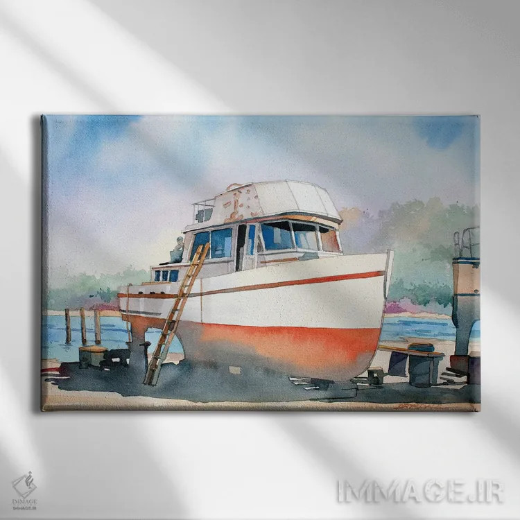 تابلو اسکلهٔ خشک سنت توماس اثر بیل درایزدیل - نمای روبهرو روی دیوار