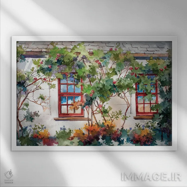 تابلو چایخانهٔ ایرلندی اثر بیل درایزدیل - نمای قابدار سفید