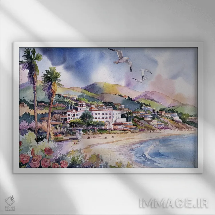 تابلو رزهای لاگونا اثر بیل درایزدیل - نمای قابدار سفید