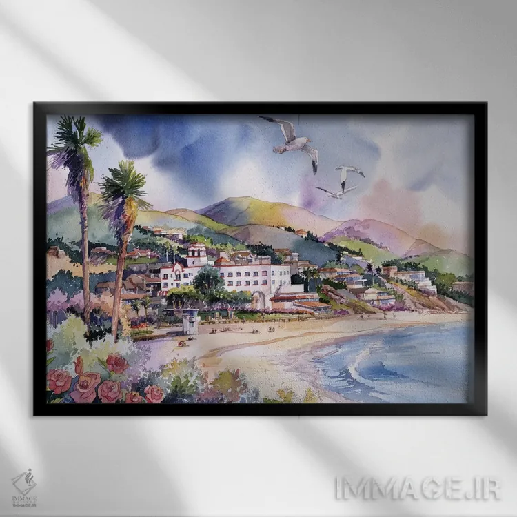 تابلو رزهای لاگونا اثر بیل درایزدیل - نمای قابدار مشکی