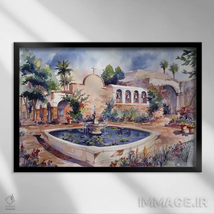 تابلو کلیسای سان خوان کاپیسترانو اثر بیل درایزدیل - نمای قابدار مشکی