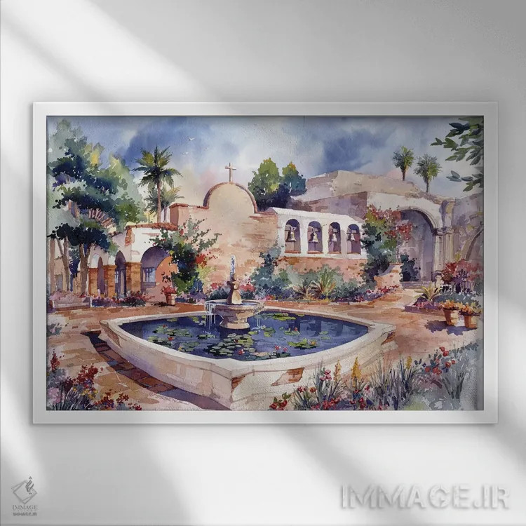 تابلو کلیسای سان خوان کاپیسترانو اثر بیل درایزدیل - نمای قابدار سفید