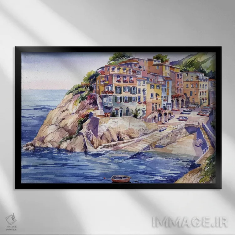 تابلو ریوماجوره (ایتالیا) اثر بیل درایزدیل - نمای قابدار مشکی