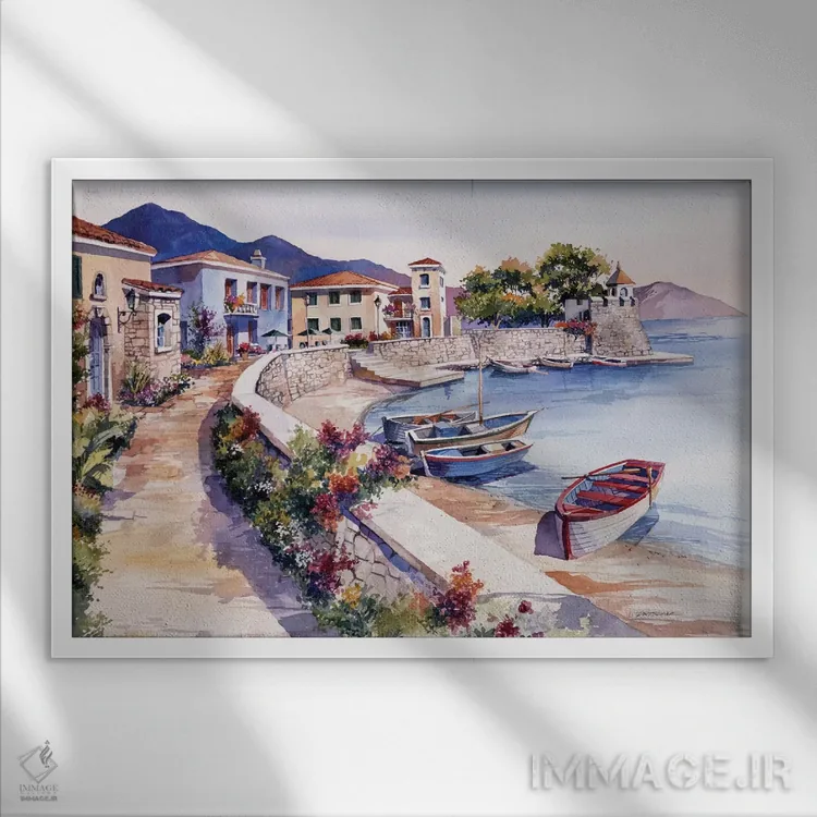 تابلو نافپاکتوس (یونان) اثر بیل درایزدیل - نمای قابدار سفید