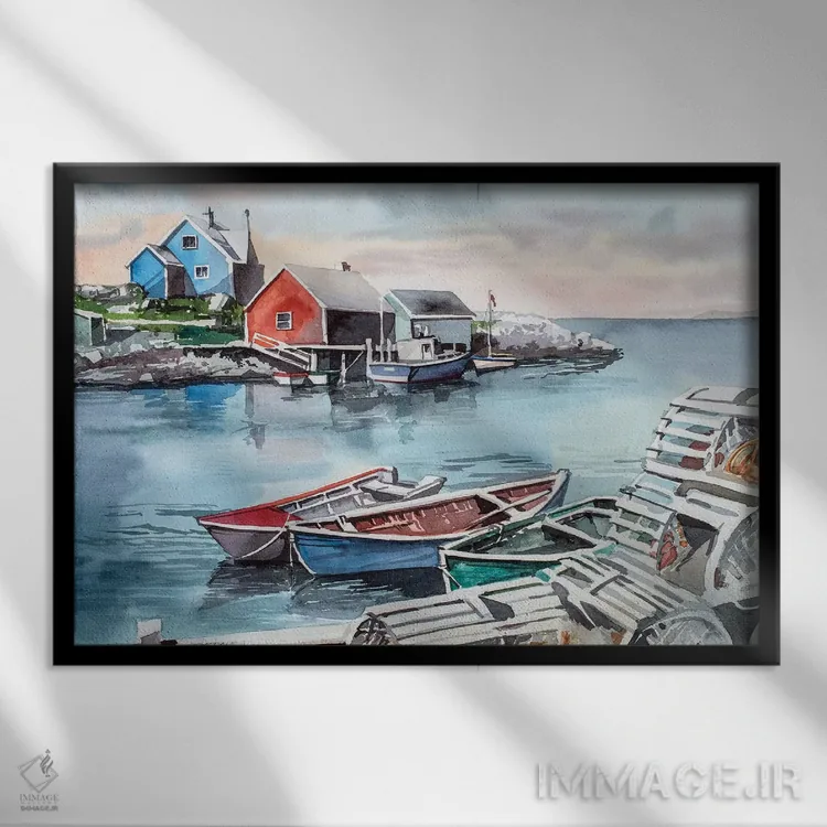 تابلو خلیج پگی اثر بیل درایزدیل - نمای قابدار مشکی