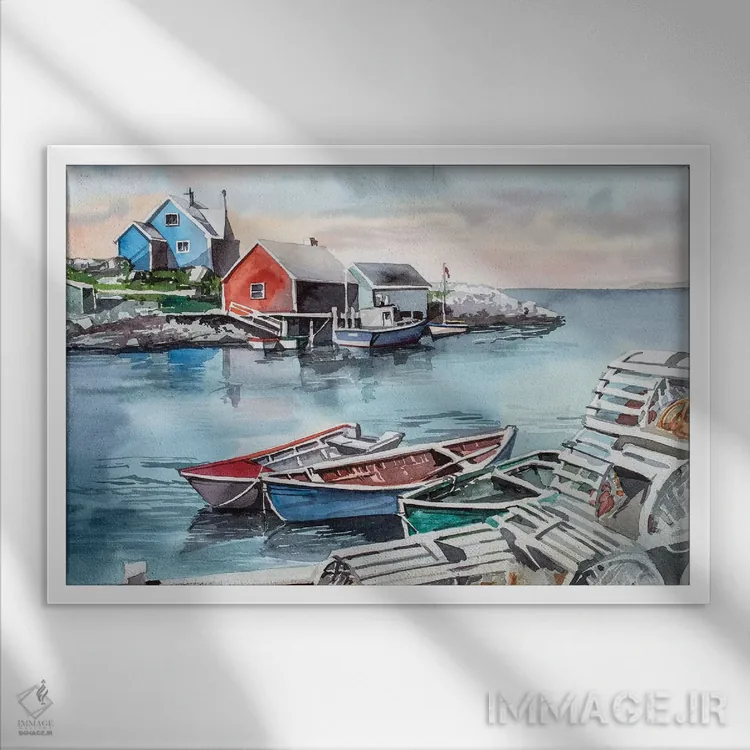 تابلو خلیج پگی اثر بیل درایزدیل - نمای قابدار سفید