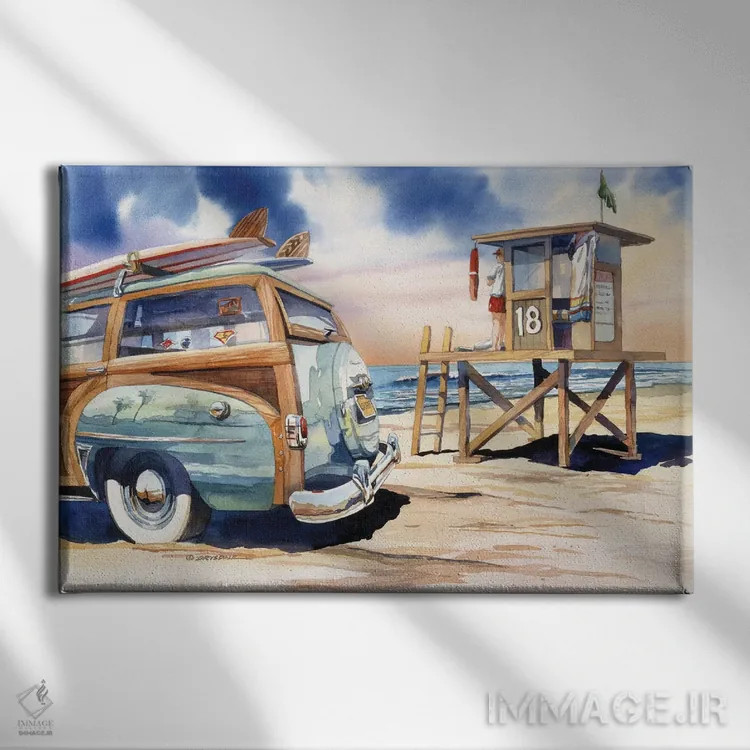 تابلو نگهبان موجسواری اثر بیل درایزدیل - نمای روبهرو روی دیوار