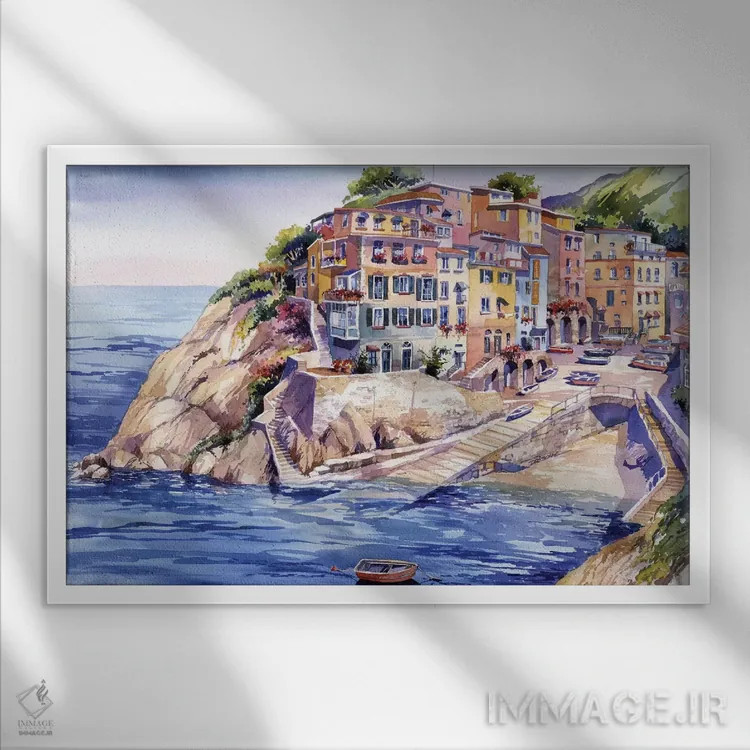 تابلو ریوماجوره (ایتالیا) اثر بیل درایزدیل - نمای قابدار سفید