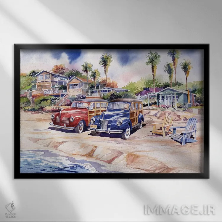 تابلو دو وودی در کریستال کوو (خودرو چوبی) اثر بیل درایزدیل - نمای قابدار مشکی