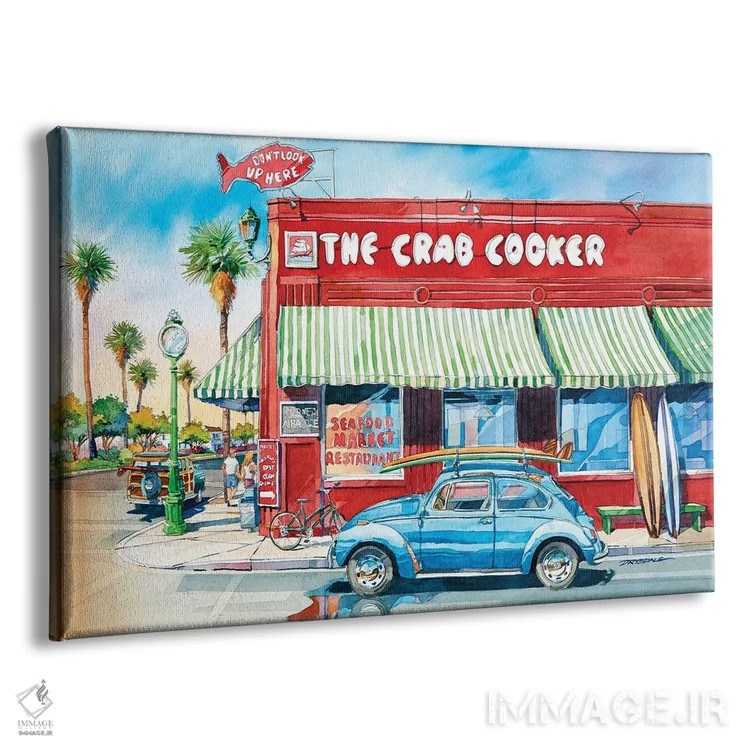 تابلو پزنده خرچنگ (رستوران یا عنوان) اثر بیل درایزدیل - نمای پرسپکتیو محصول