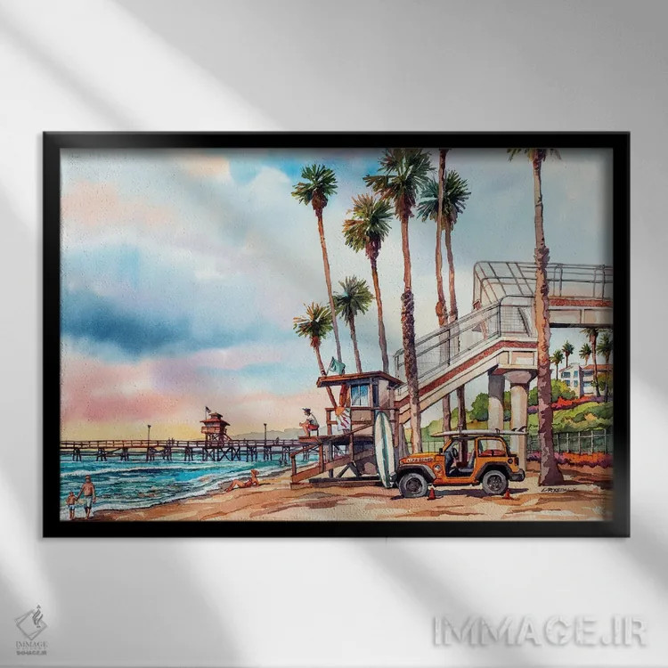 تابلو خیابان تی (سن کلمنت) اثر بیل درایزدیل - نمای قابدار مشکی