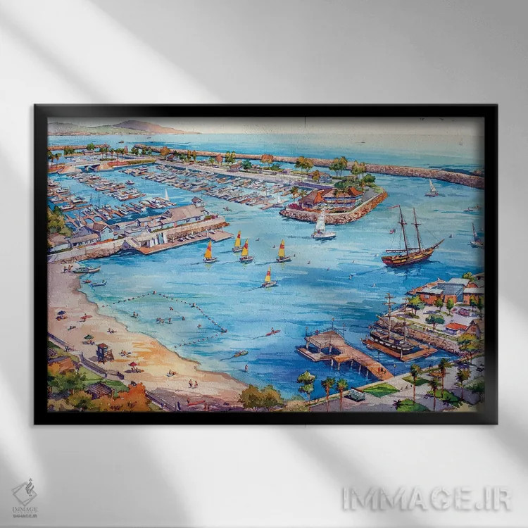 تابلو بندر دانا پوینت اثر بیل درایزدیل - نمای قابدار مشکی