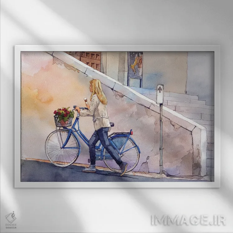 تابلو ژلاتو و گلها اثر بیل درایزدیل - نمای قابدار سفید