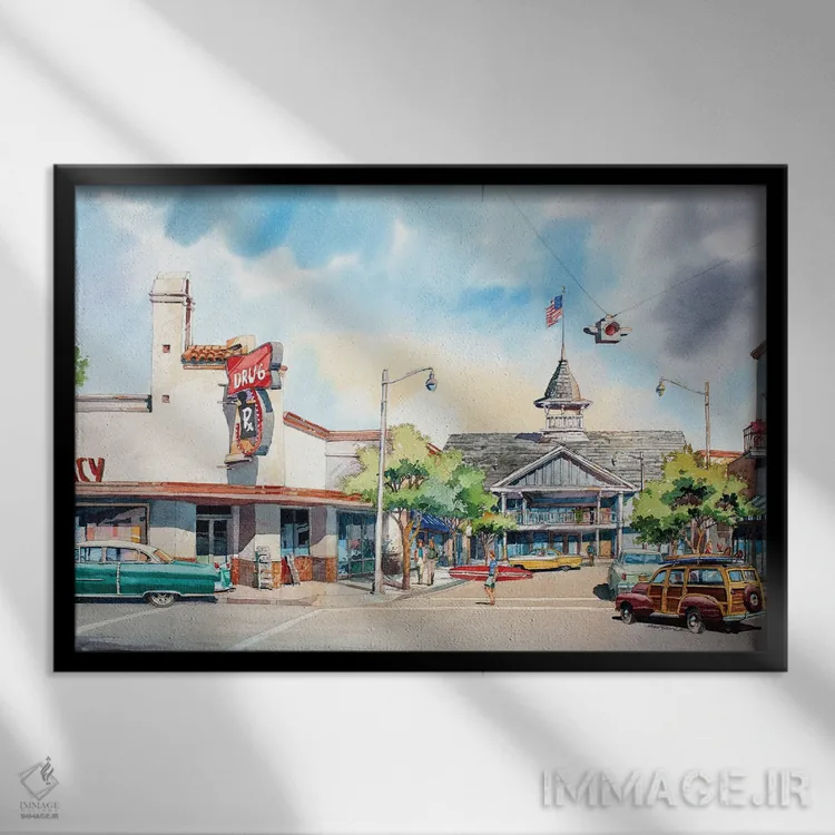 تابلو سالن بالبوآ اثر بیل درایزدیل - نمای قابدار مشکی