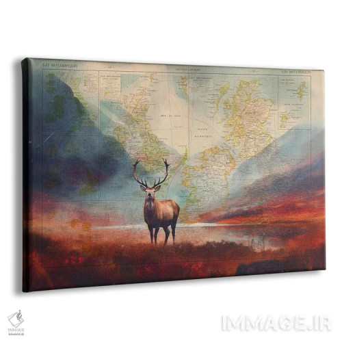 تابلو گلنکو (اسکاتلند) گوزن اثر استودیو آرت برد (استودیو هنری) - نمای پرسپکتیو محصول