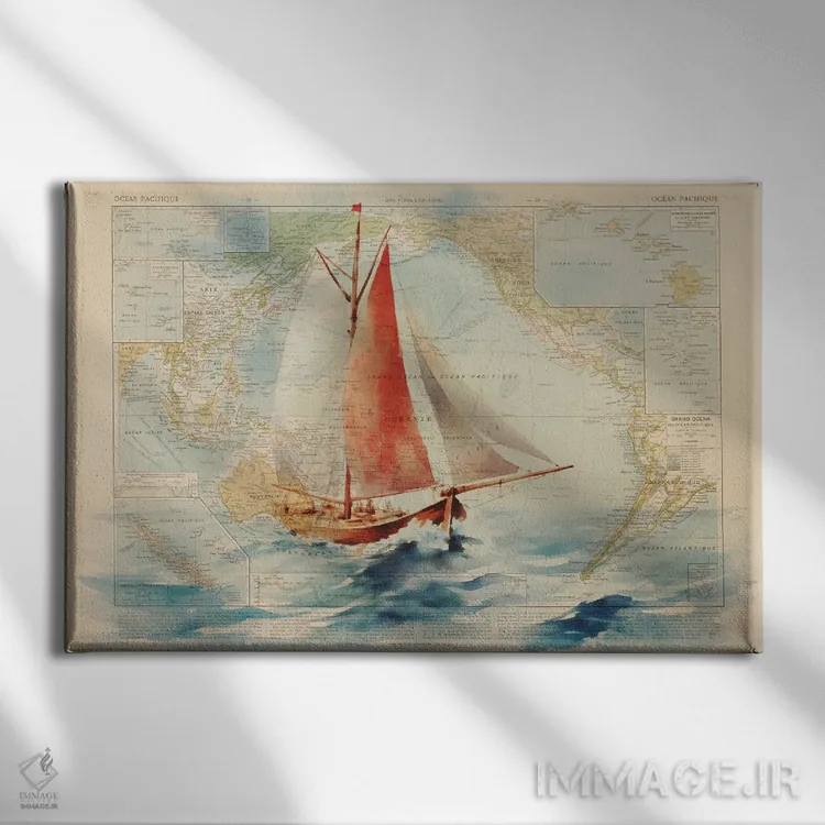 تابلو بادبانی اثر استودیو آرت برد (استودیو هنری) - نمای روبهرو روی دیوار