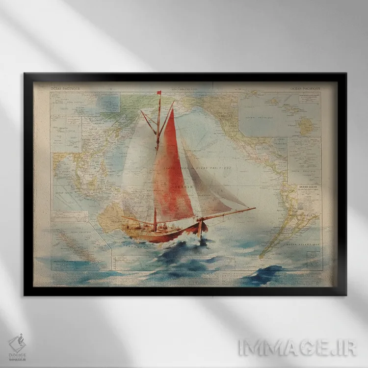 تابلو بادبانی اثر استودیو آرت برد (استودیو هنری) - نمای قابدار مشکی