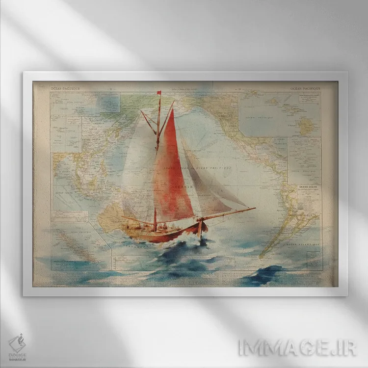 تابلو بادبانی اثر استودیو آرت برد (استودیو هنری) - نمای قابدار سفید