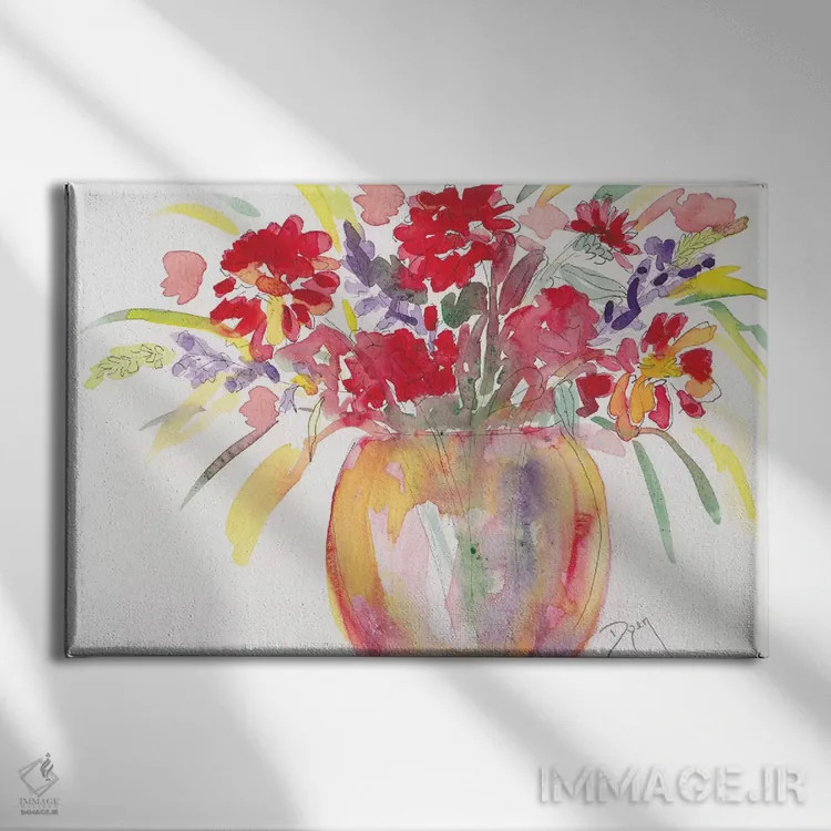 تابلو دستهگل تابستانی اثر بیورلی دایر - نمای روبهرو روی دیوار